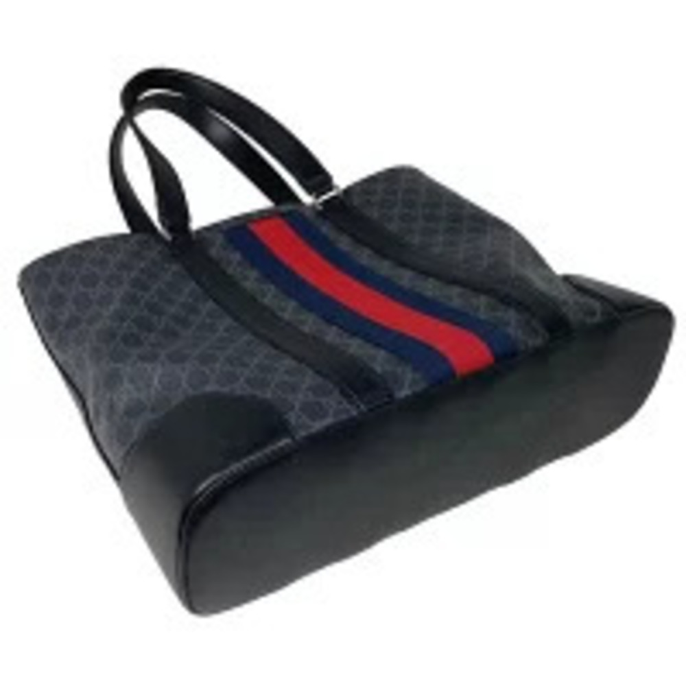 Gucci GG Web Black Bag Tote Canvas Supreme Sherry